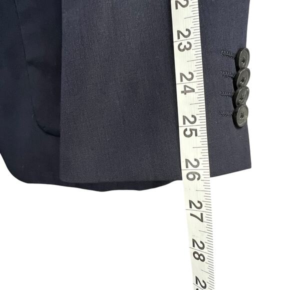 Theory Sport Coat Suit Jacket Mens 42 R Dark Blue Wool Linen Blazer Quiet Luxury - Picture 9 of 12